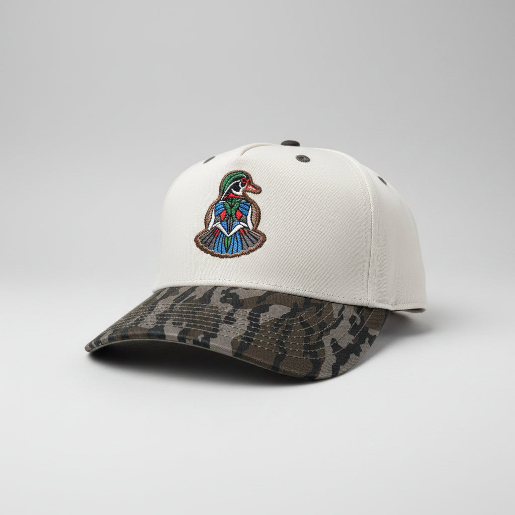 Backpedal Bottomland hat with embroidered wood duck patch by Legacy Heritage